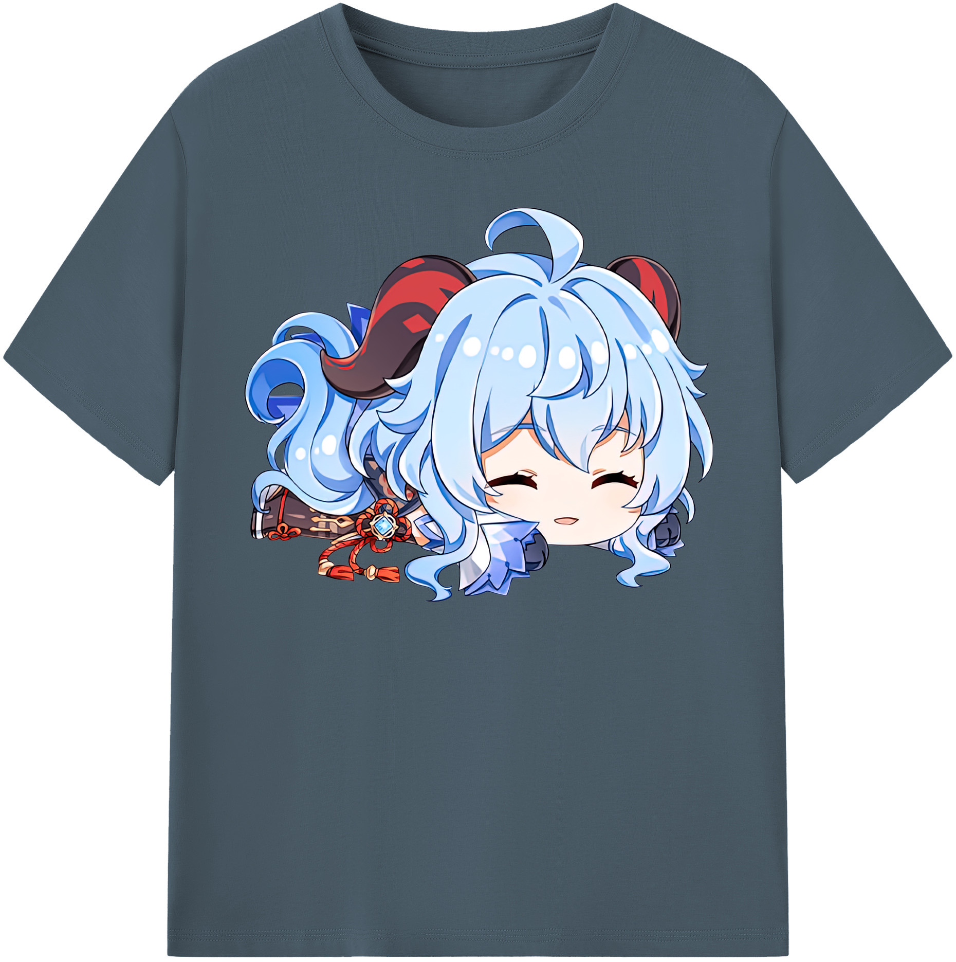 げんし神 甘雨 かんう genshin Ganyu 綿100％半袖Tシャツ（フロントプリント）